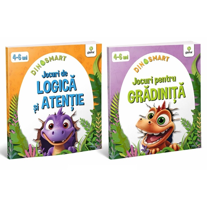 Set 2 cărți educative DinoSmart, Avaleea, logica și atenția, 4-6 ani