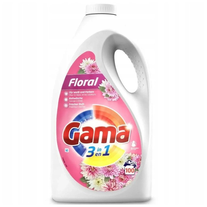 Gama Floral folyékony mosószer 4,5L, 100 mosás, virágillatú, bőrbarát