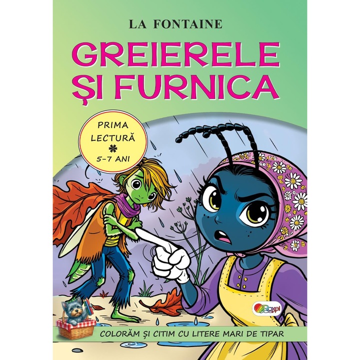 Greierele si furnica, CARTEX, carte de colorat, adaptare La Fontaine, 5-7 ani, 16.5x23.5x0.1cm