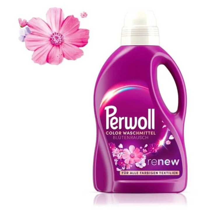 Perwoll Blutenrausch mosószer, 27 mosás, intenzív színekhez, 50% újrahasznosított műanyag