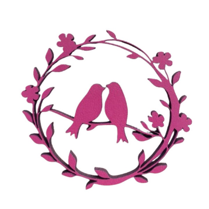 Coronita decorativa primavara Artemis Gift, lemn colorat, 20 cm, roz