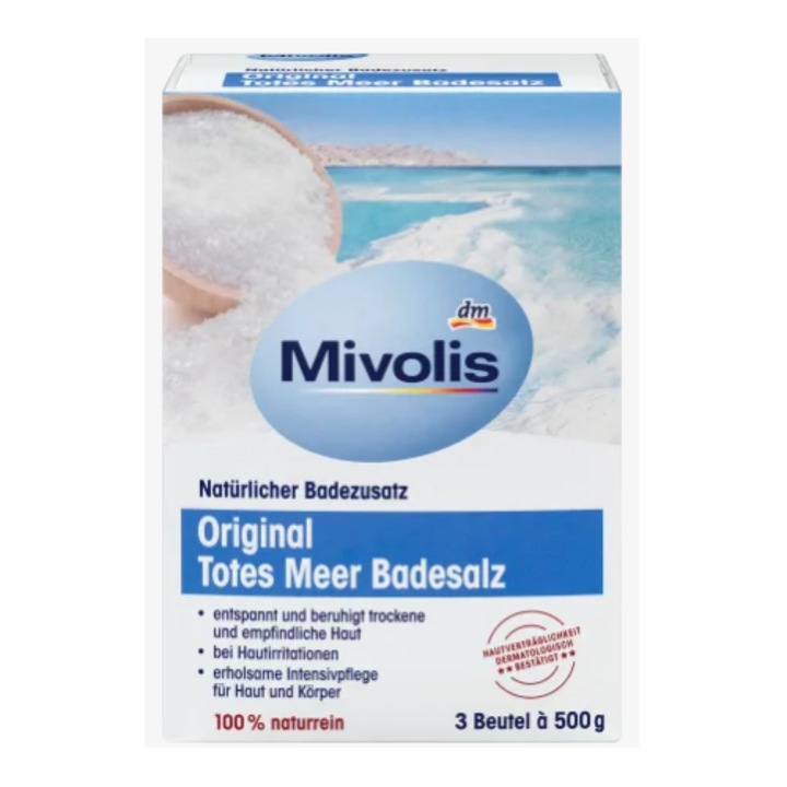 Mivolis Holt-tengeri fürdősó, 1,5 kg, 100% tengeri só