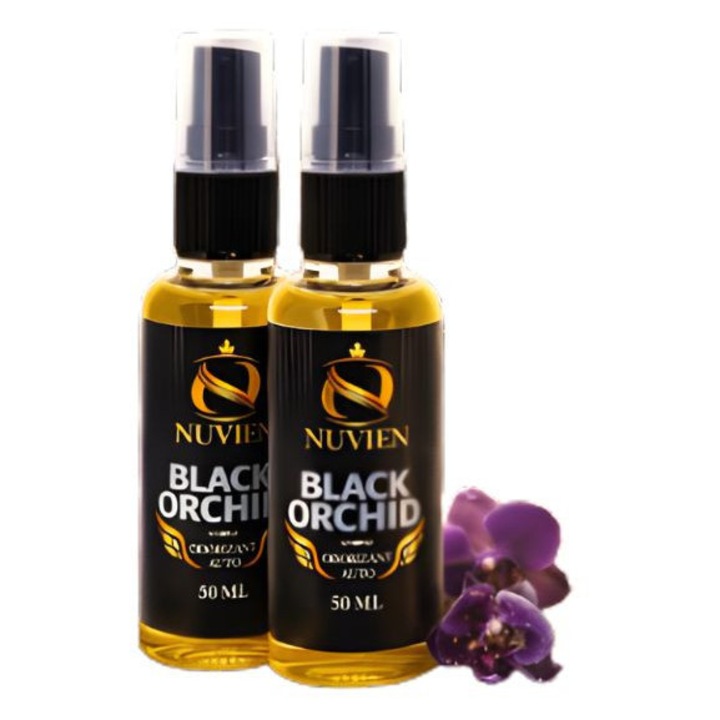 Set 2 x Odorizant Auto Nuvien Black Orchid 50 ml, parfum intens, persistenta indelungata