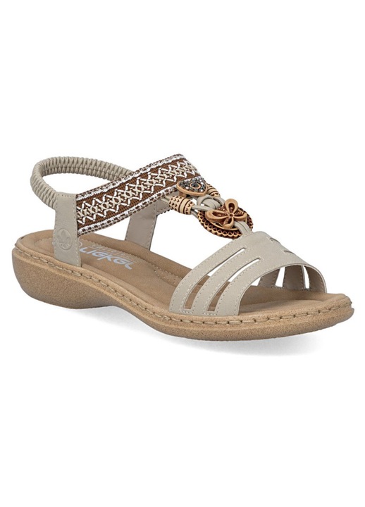 Rieker Rieker sandale bej pentru femei, slip-on 61855-62