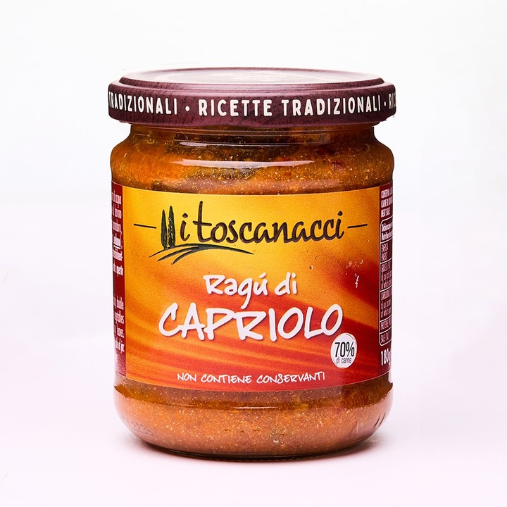 Ragout de caprioara 180gr, Toscanacci, sos paste, fara conservanti, Italia