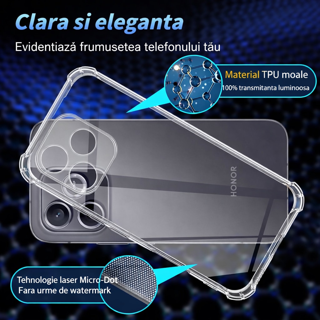 Husa Anti soc, transparenta compatibila cu Honor 600 Lite