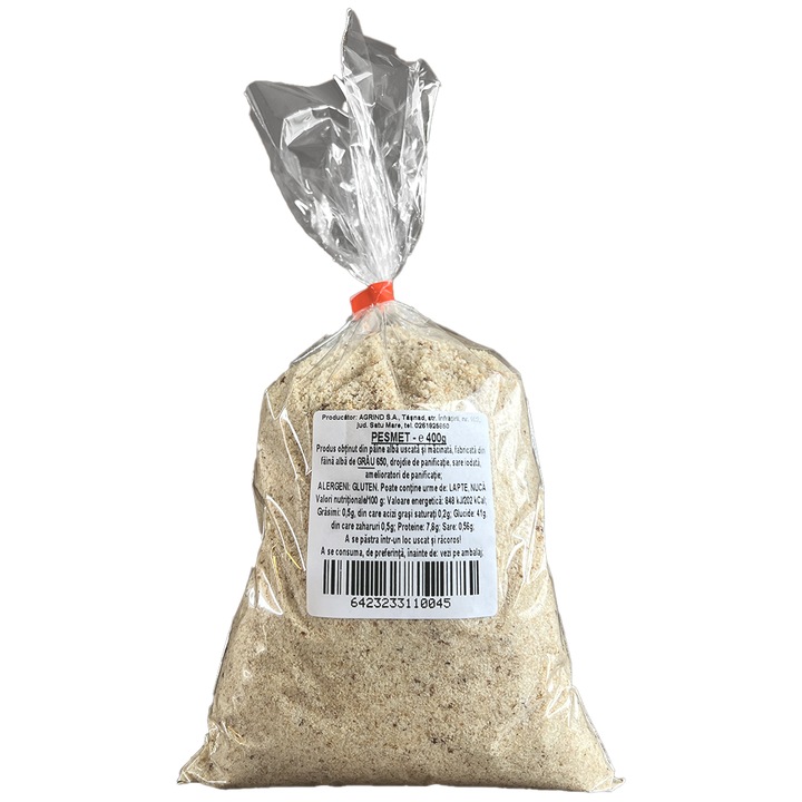 Pesmet Agrind 400g, din paine alba uscata, textura uniforma, granulație stabila
