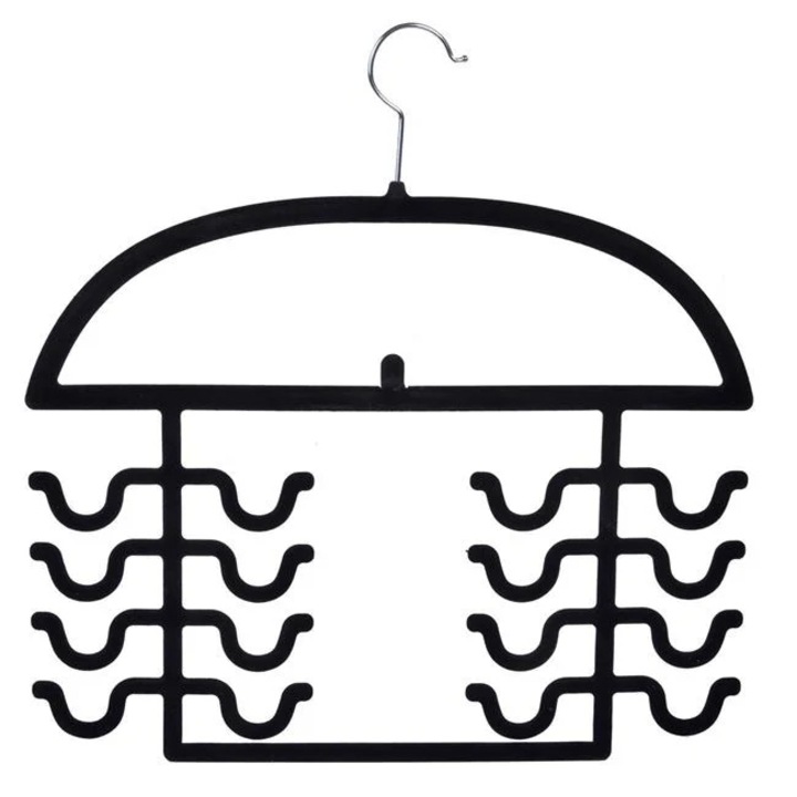 Umeras BAMI catifelat 8 locuri depozitare Negru 39 cm