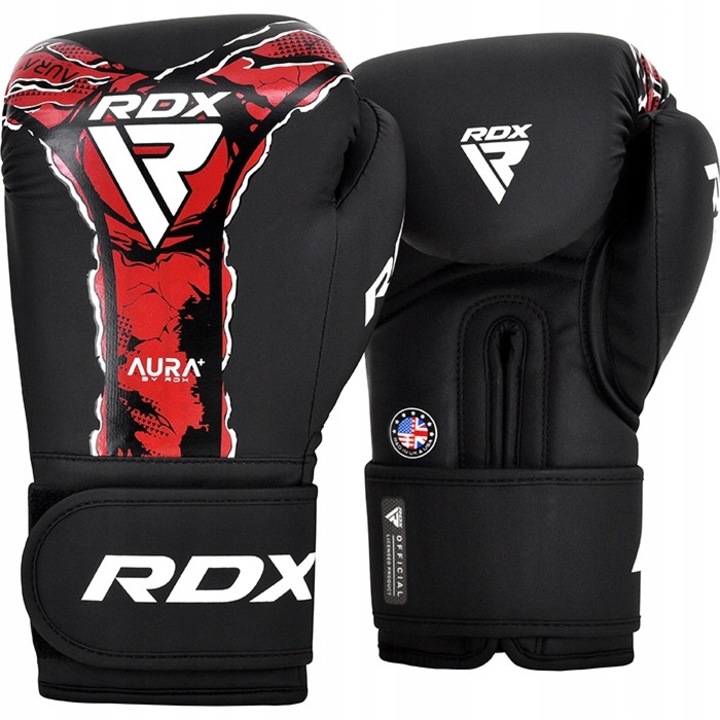 RDX BOXING GLOVE NEW AURA F17 sportkesztyű, fekete-piros, 10oz