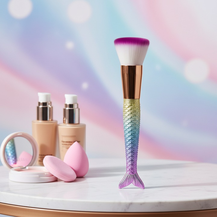 Sellő formájú alapozó ecset