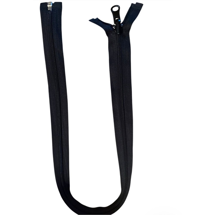 Fermoar reversibil detasabil 80 cm, negru, cursor dublu fata-verso, pentru geci si paltoane