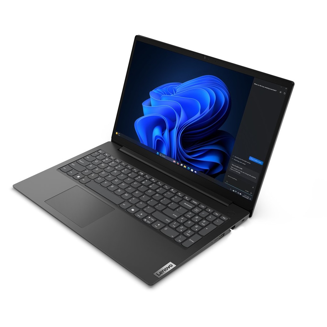 Laptop Lenovo V15 G5 IRL, 15.6" Full HD, Intel® Core™ i3 1315U pana la 4.5 GHz, 8 GB RAM DDR5 5200, 512 GB SSD, Intel® UHD Graphics, Free Dos, Business Black 512 GB