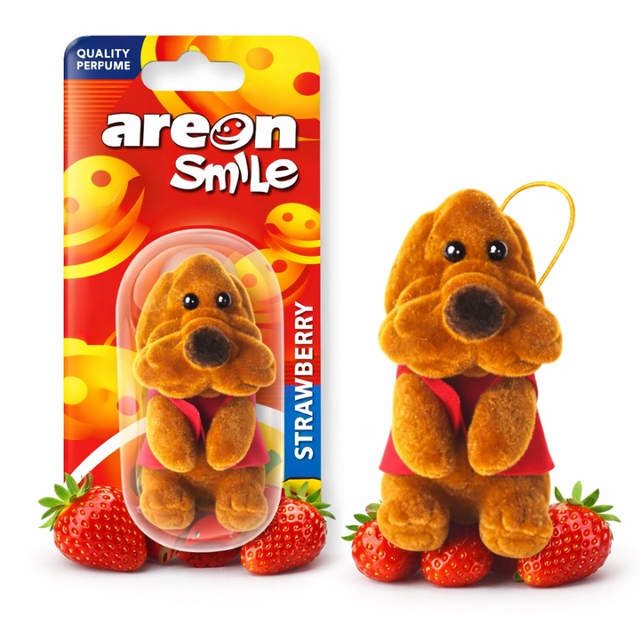 Odorizant auto Areon Smile, Capsuni, catelus maro parfumat