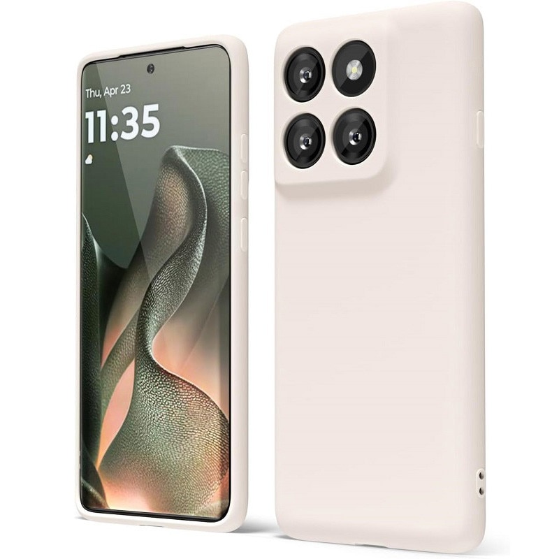 Carcasa compatibil cu Motorola Moto Edge 70 Fusion, silicon, ultra subtire, rezistenta la socuri, Bej