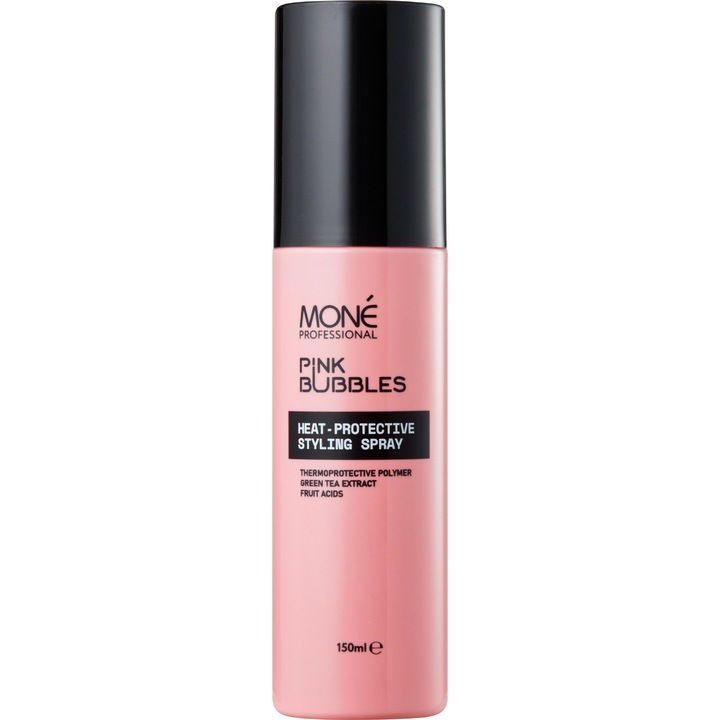 Spray pentru protectie termica MONE, 220C, anti-frizz, stralucire intensa, 200ml