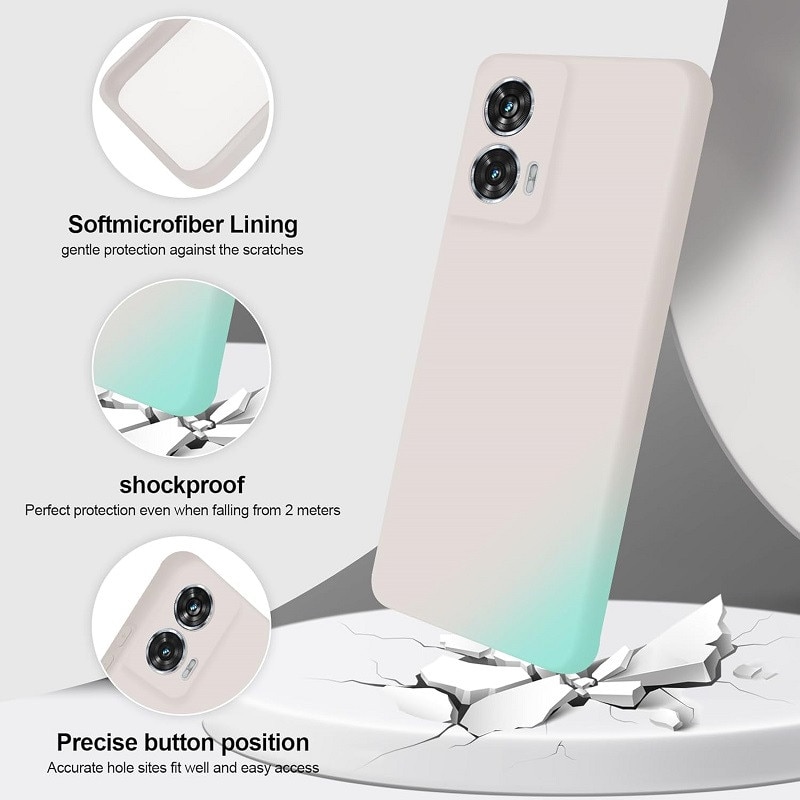 Carcasa compatibil cu Motorola Moto Edge 50 Fusion, silicon, ultra subtire, rezistenta la socuri, Bej