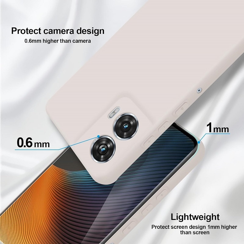 Carcasa compatibil cu Motorola Moto Edge 50 Fusion, silicon, ultra subtire, rezistenta la socuri, Bej