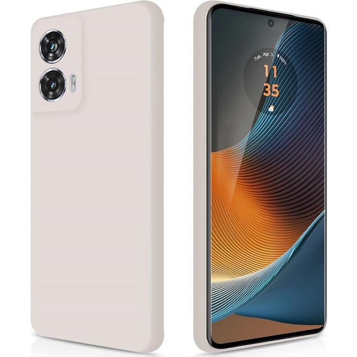 Carcasa compatibil cu Motorola Moto Edge 50 Fusion, silicon, ultra subtire, rezistenta la socuri, Bej