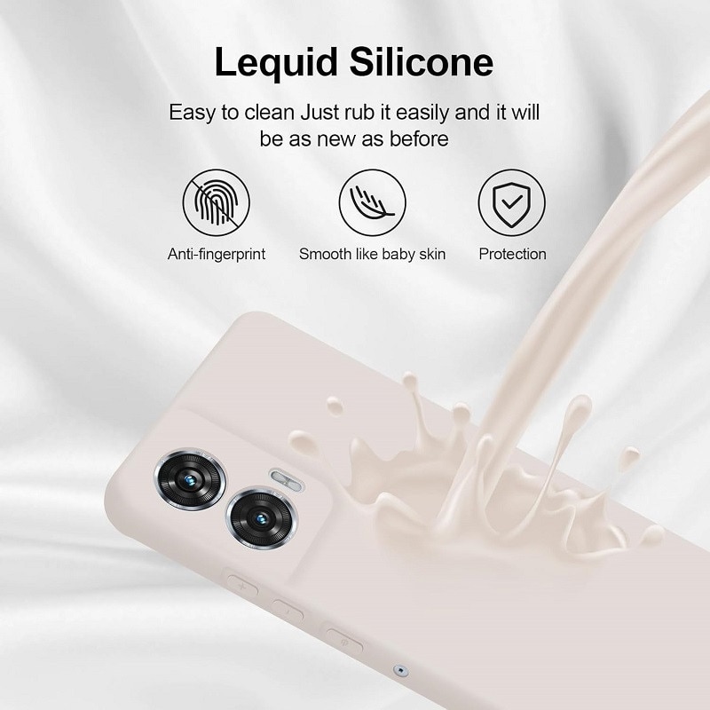 Carcasa compatibil cu Motorola Moto Edge 50 Fusion, silicon, ultra subtire, rezistenta la socuri, Bej