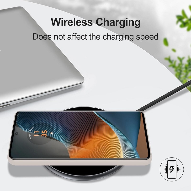 Carcasa compatibil cu Motorola Moto Edge 50 Fusion, silicon, ultra subtire, rezistenta la socuri, Bej