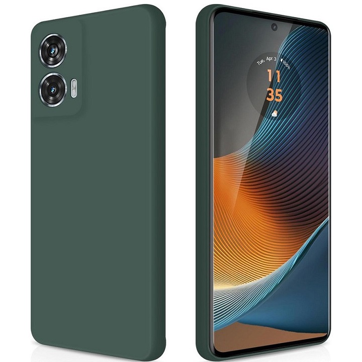 Carcasa compatibil cu Motorola Moto Edge 50 Fusion, silicon, ultra subtire, rezistenta la socuri, Verde Inchis