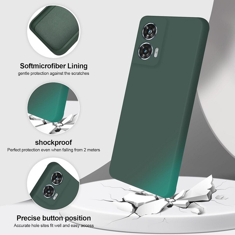Carcasa compatibil cu Motorola Moto Edge 50 Fusion, silicon, ultra subtire, rezistenta la socuri, Verde Inchis