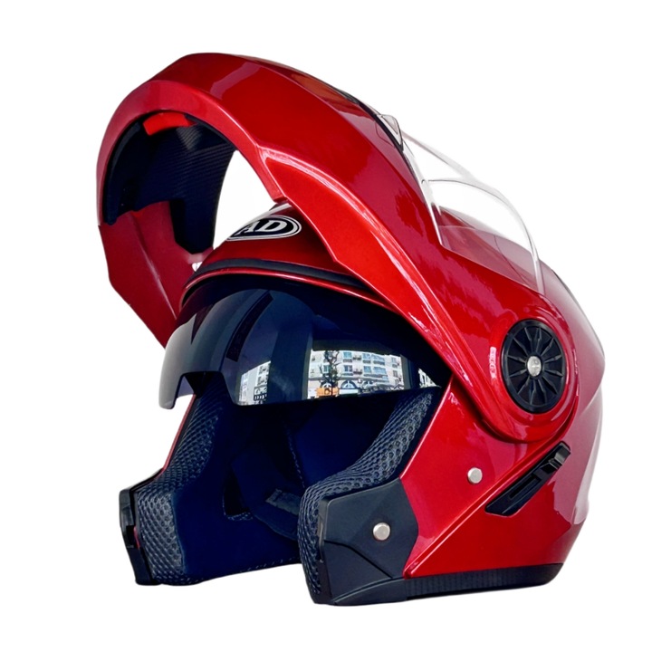 Anda Casca moto flip-up (modulara), viziera clara, sistem rabatabil, ventilatie, interior detasabil, inchidere rapida