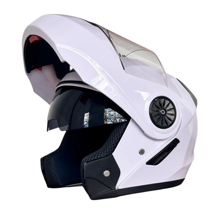 Anda Casca moto flip-up (modulara), viziera clara, sistem rabatabil, ventilatie, interior detasabil, inchidere rapida