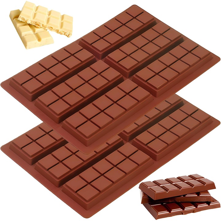 Forma Ciocolata MOHITO Silicon 2 Bucati 6 Cavitati BPA-Free Maro