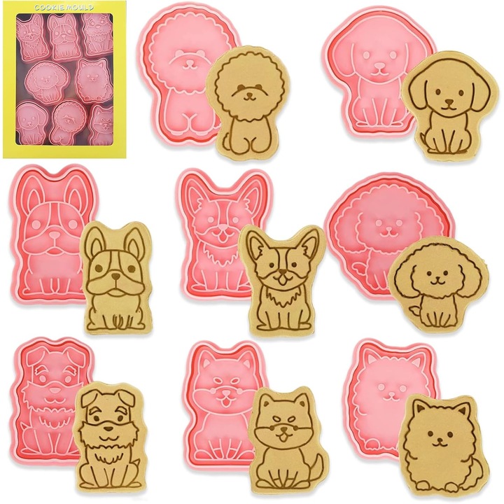 Masini Taiat Fursecuri TuseRxln 8 Piese Animal 3D