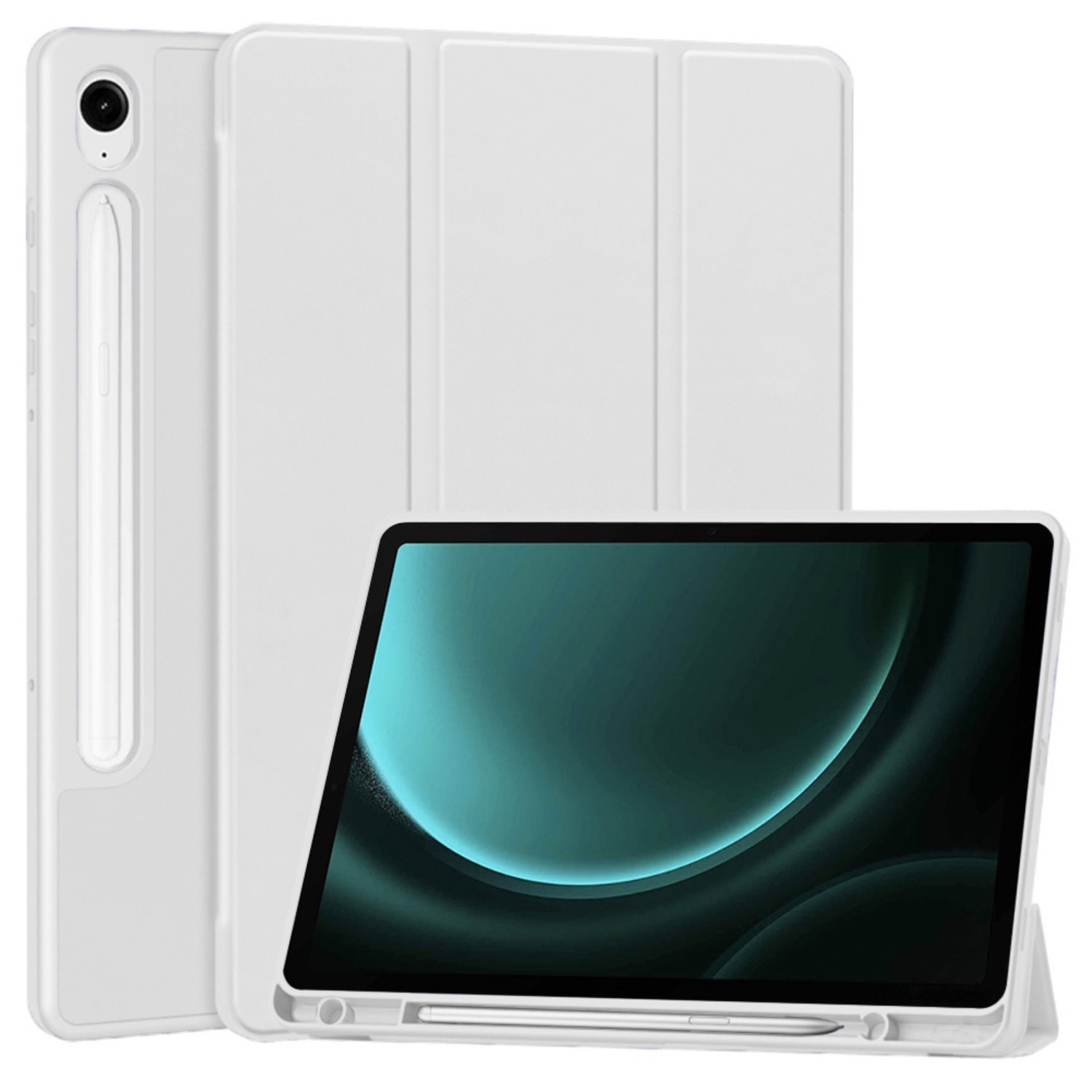 Husa pentru Samsung Galaxy Tab S9 / S9 FE / S10 FE Comari® EliteCover, protectie completa, functie stand trifold, suport stylus integrat, design elegant tip carte, Gri