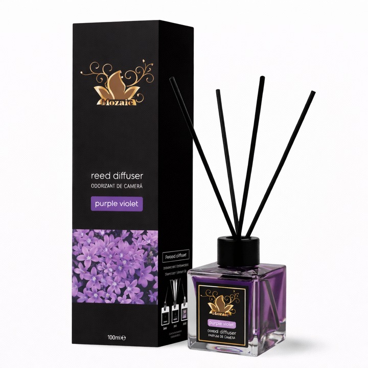 Szobaillatosító pálcikákkal, Mozaic, Purple Violet, 100 ml