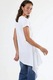 Tricouri dama, Busem, tricou asimetric, maneca scurta, alb, 96% bumbac