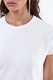 Tricouri dama, Busem, tricou asimetric, maneca scurta, alb, 96% bumbac