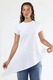 Tricouri dama, Busem, tricou asimetric, maneca scurta, alb, 96% bumbac
