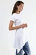 Tricouri dama, Busem, tricou asimetric, maneca scurta, alb, 96% bumbac