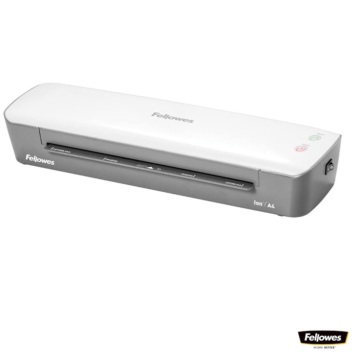 Laminator A4 Fellowes Ion cu functie de eliberare si oprire automata pentru documente, fotografii si proiecte creative