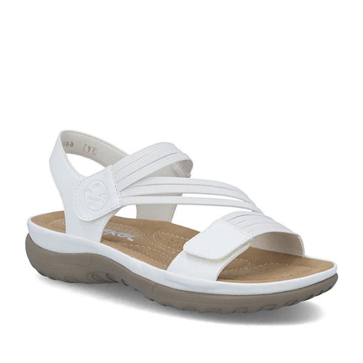 Rieker Rieker sandale sport albe de damă cu velcro 64870-81
