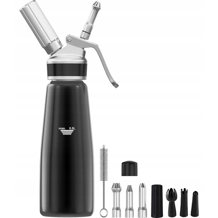 Sifon pentru frisca, 500 ml, cu capete din aluminiu