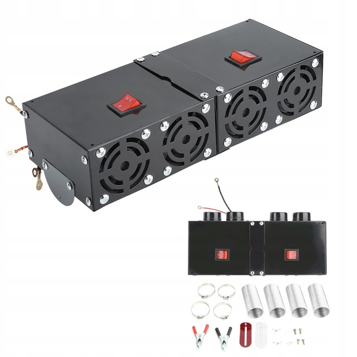 Incalzitor auto 12V, 500W, negru, dimensiuni 32x15x14cm, set complet