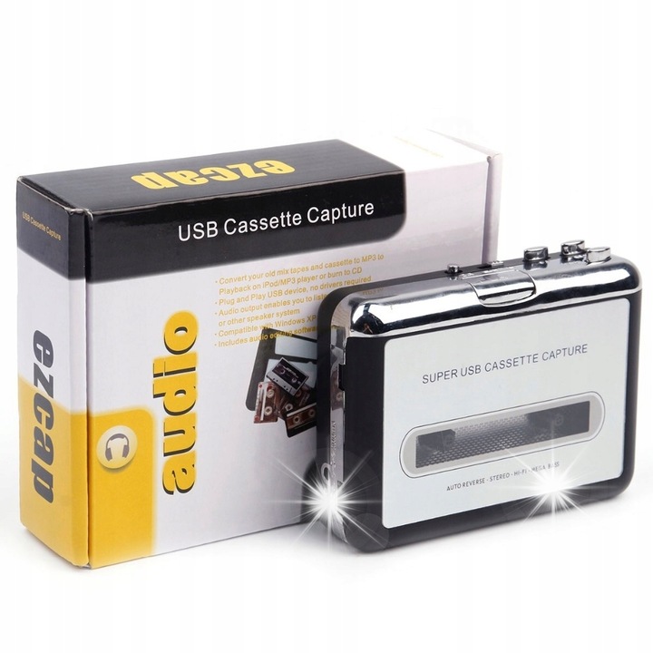 Casetofon retro Walkman, converter USB, multiple metode de iesire, 1x CD, 1x cablu de incarcare USB, 1x cablu casti 3,5 mm