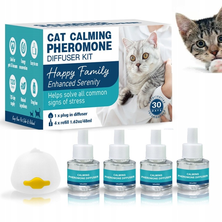 Difuzor Calmant pentru Pisici, Reducere Stres si Anxietate, Set 5 in 1, 48ml fiecare