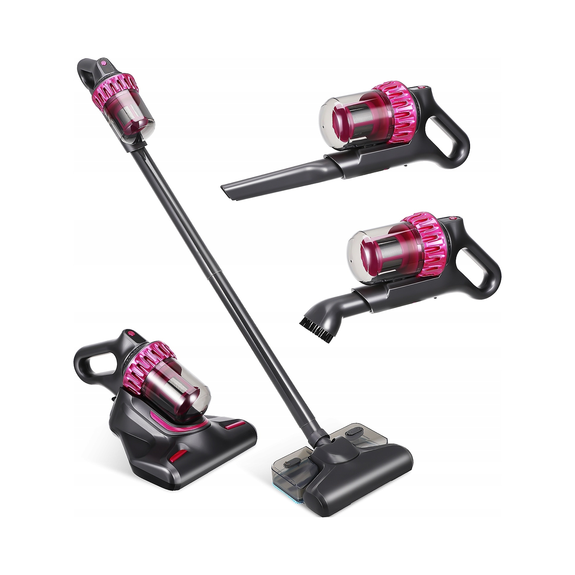 Aspirator fara fir 5 in 1, multicolor, 103x21x9.4cm, mopare umeda si aspirare uscata, utilizare acasa si auto