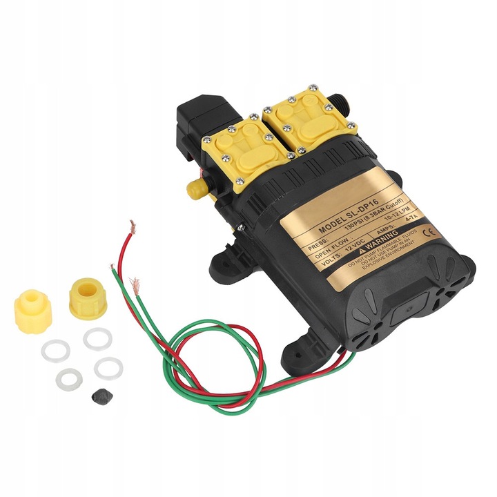 Pompa apa 12V, 100W, 600L/h, cu ventilator dublu, set complet