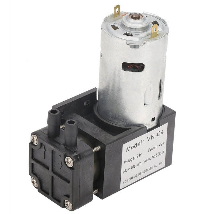 Mini DC 24V vákuumszivattyú, -85 kPa, 40 l/perc, méretek 8.8x4.3x11 cm