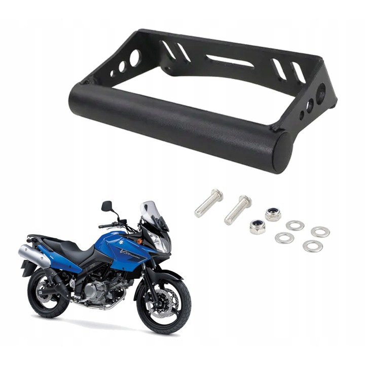 Navigáció tartó Suzuki V-Strom DL650 2004-2012 / DL1000 2002-2007, fekete, 2,2cm x 14,5cm, komplett szerelőkészlet