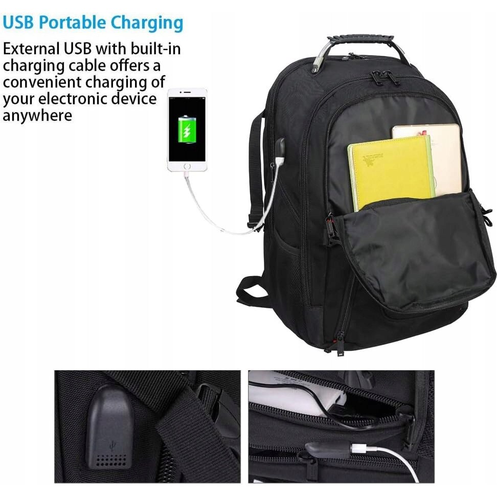 Plecak laptop 15.6 inch, port incarcare USB, calatorie, multicolor