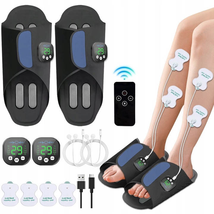 Aparat de masaj pentru picioare EMS Acupoint Pulse 2W1, negru