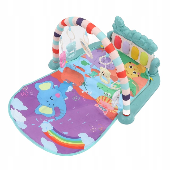 Covor de joaca interactiv pentru bebelusi cu pian, dimensiuni 75x63x45cm, material moale