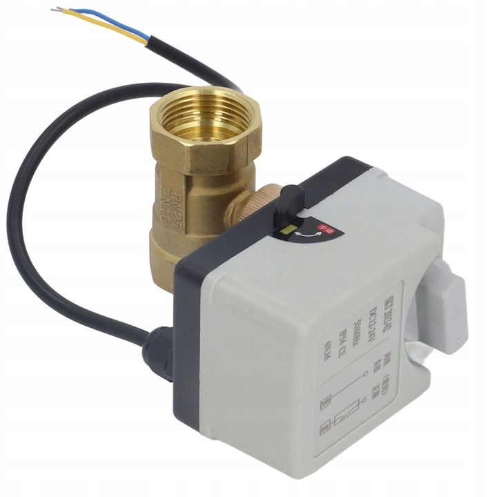 DN25 elektromos golyóscsap, 12-24V, bronz test, IP54 védelem, szett